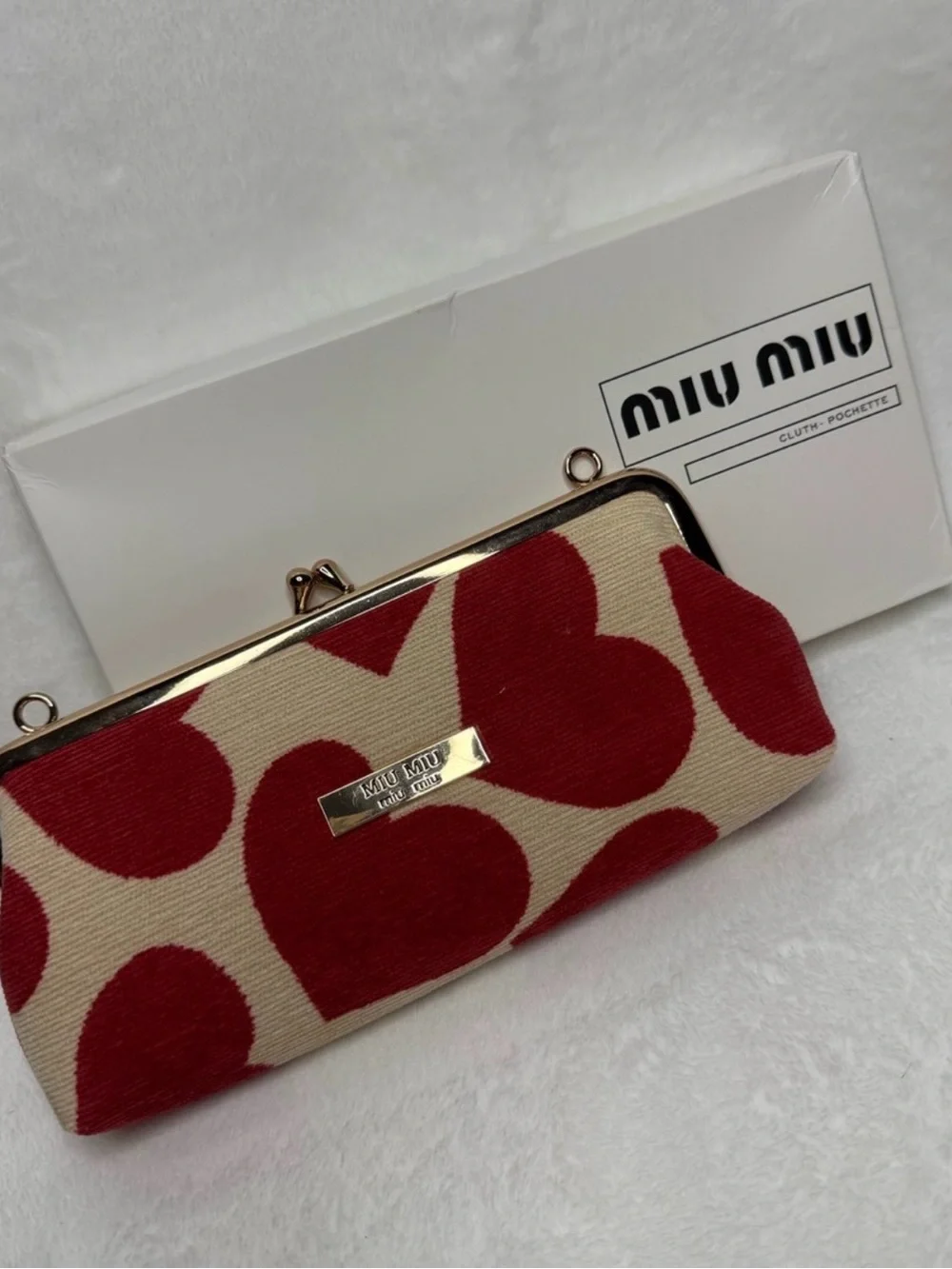 Miu Miu Red Heart Clutch with box - New